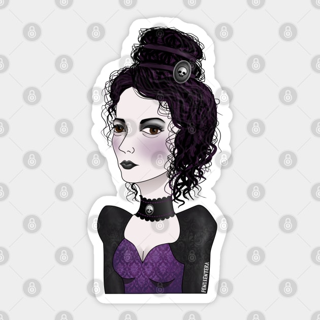 Lady Black Sticker by Pendientera